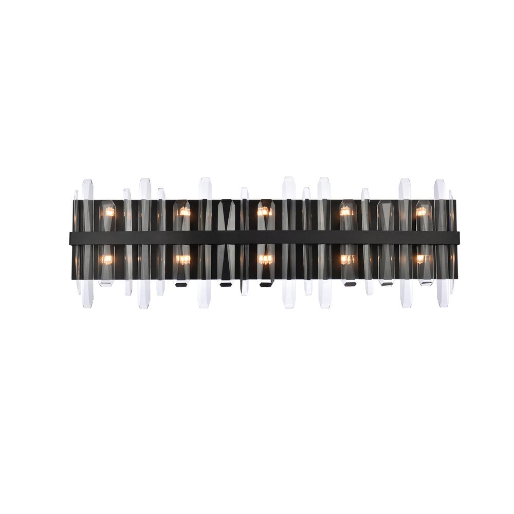 Serena 36 inch crystal bath sconce in black. Picture 1