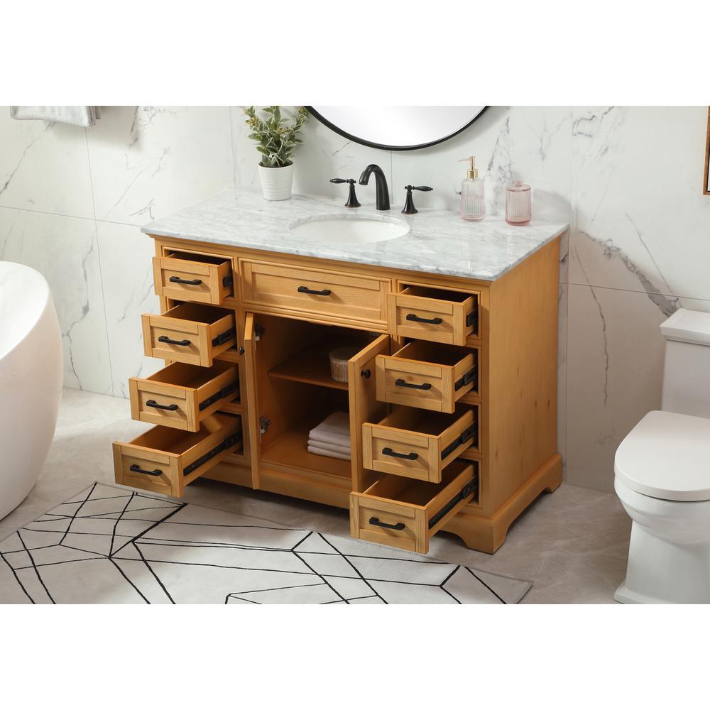 48 inch Single bathroom vanity in natural wood. Picture 3