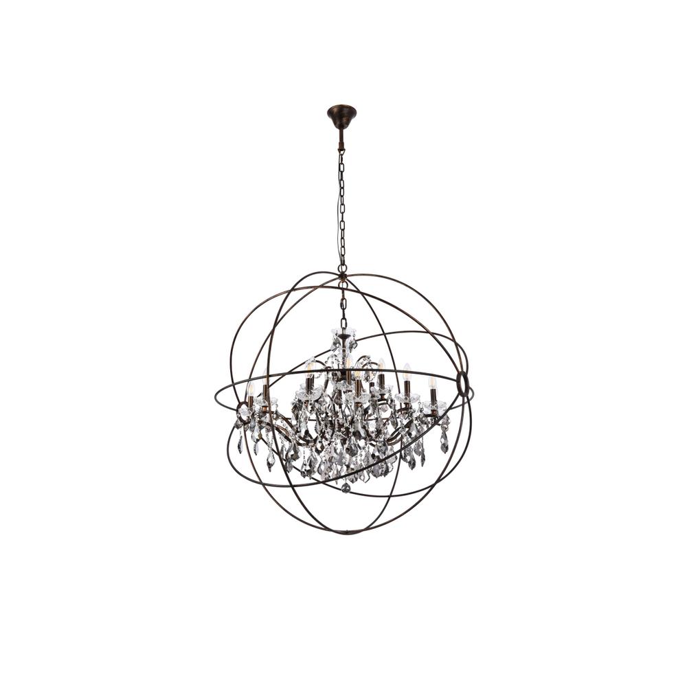 Geneva 18 light Dark Bronze Chandelier Silver Shade (Grey) Royal Cut crystal. Picture 7