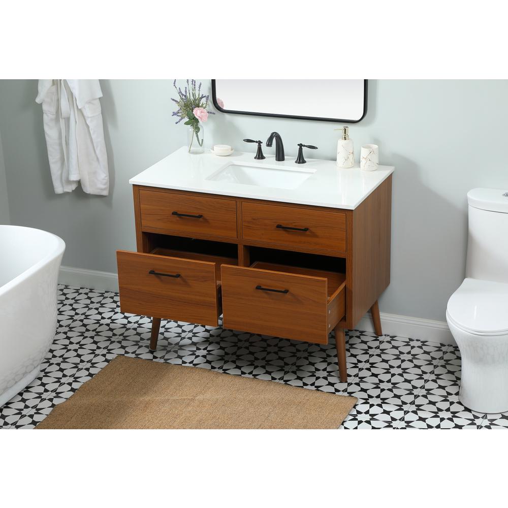 42 inch Single bathroom vanity in teak. Picture 3