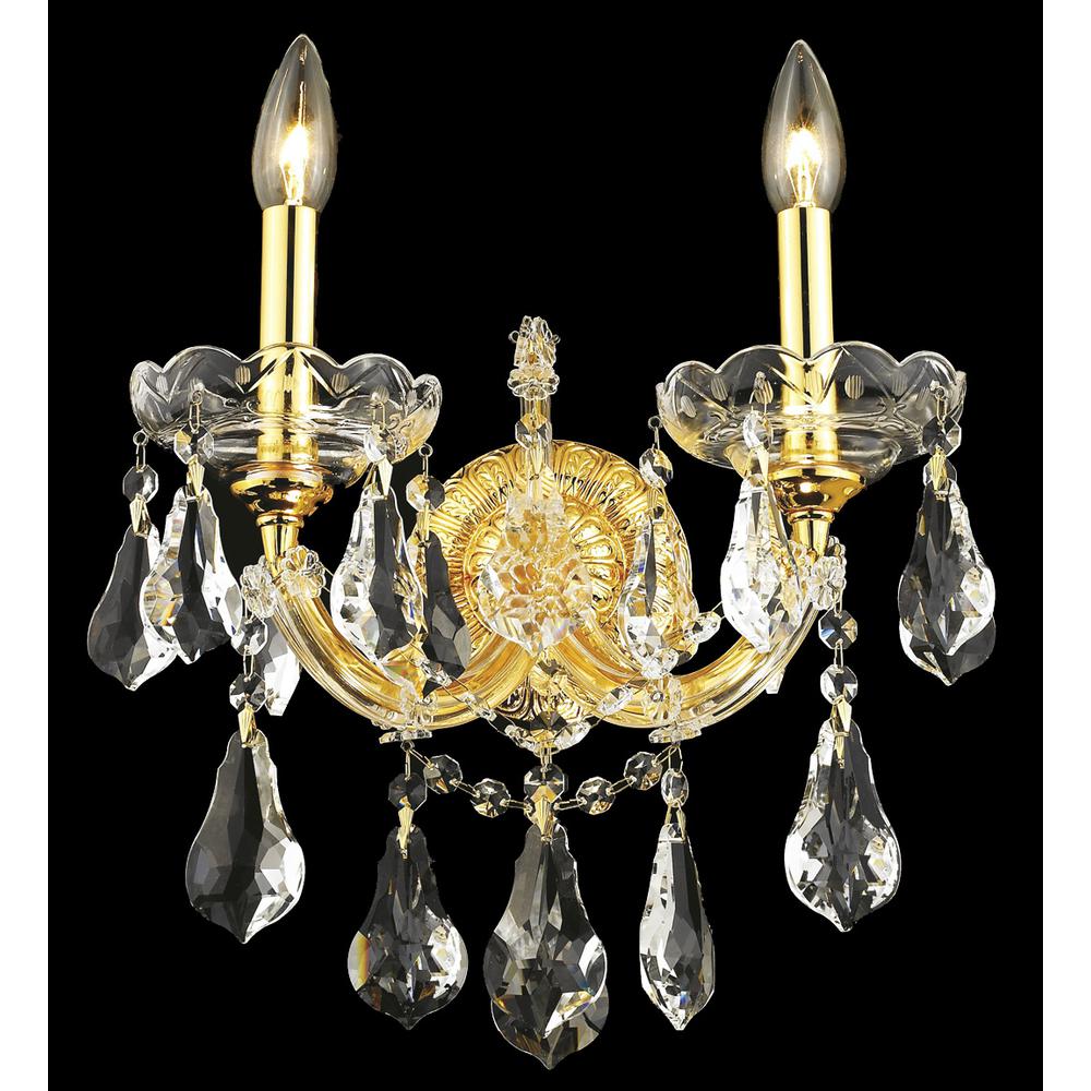 Maria Theresa 2 light Gold Wall Sconce Clear Royal Cut Crystal. Picture 1