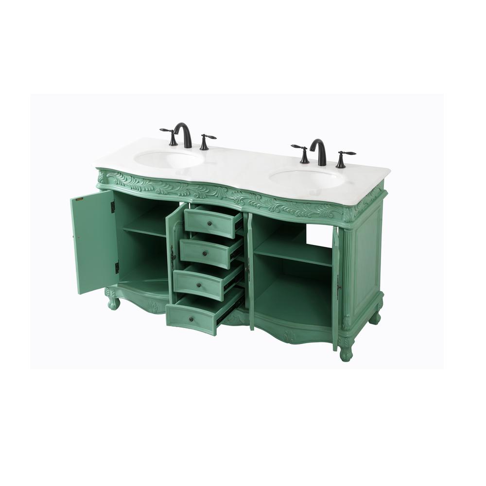 60 inch double Bathroom vanity in vintage mint. Picture 9