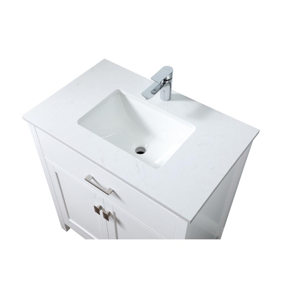 30 Inch SIngle Bathroom Vanity In White. Picture 10