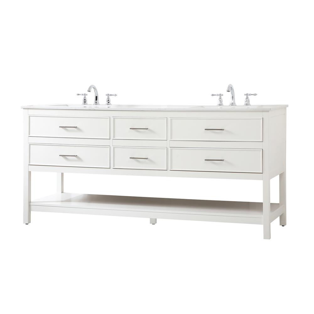 72 inch double bathroom vanity in white. Picture 10