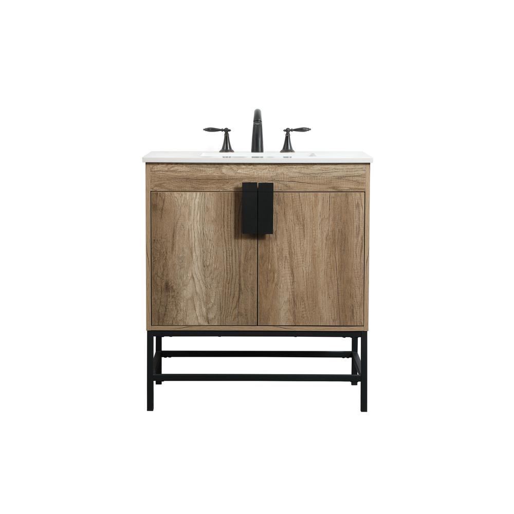 30 inch Single bathroom vanity in natural oak. Picture 1