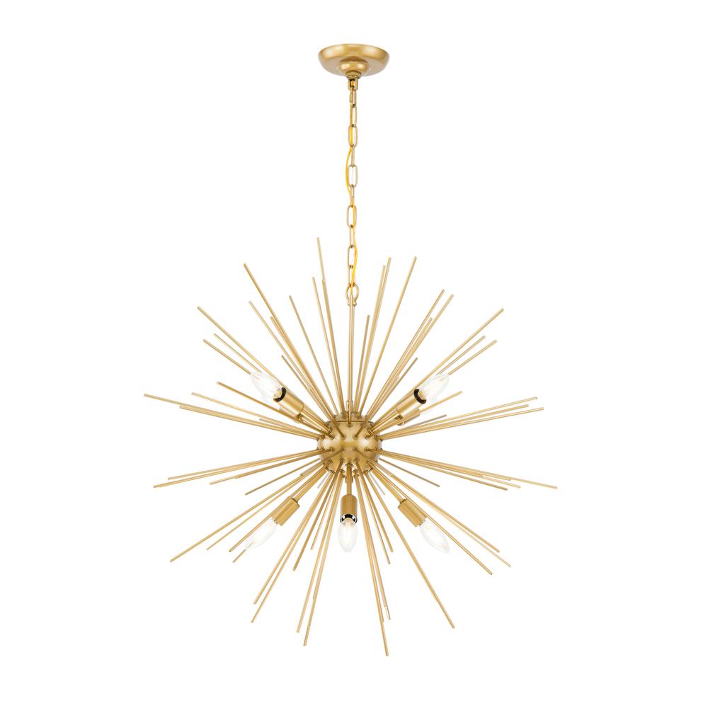 Timber 8 light Brass pendant. Picture 3