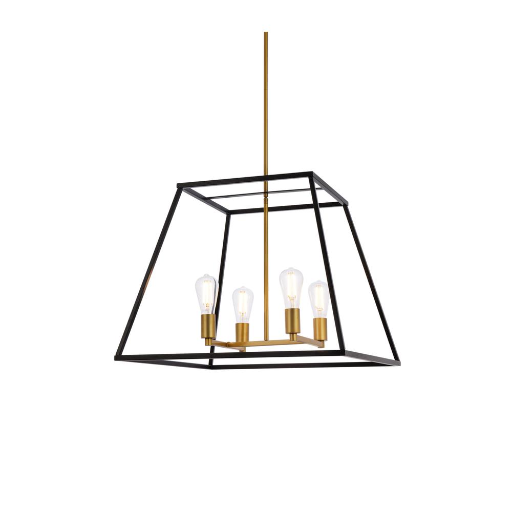 Declan 24 inch pendant in black and brass. Picture 2