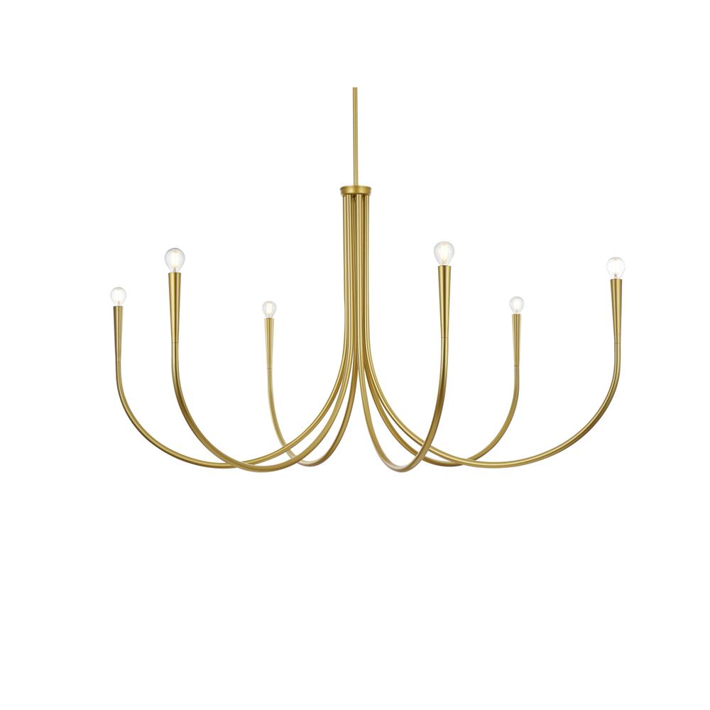 Layne 55 inch chandelier in Brass. Picture 2