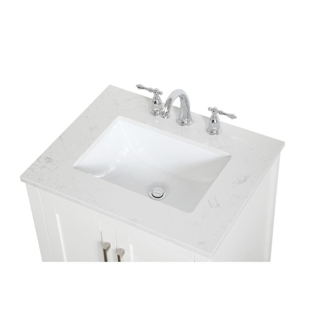 24 inch Single Bathroom Vanity in White. Picture 11