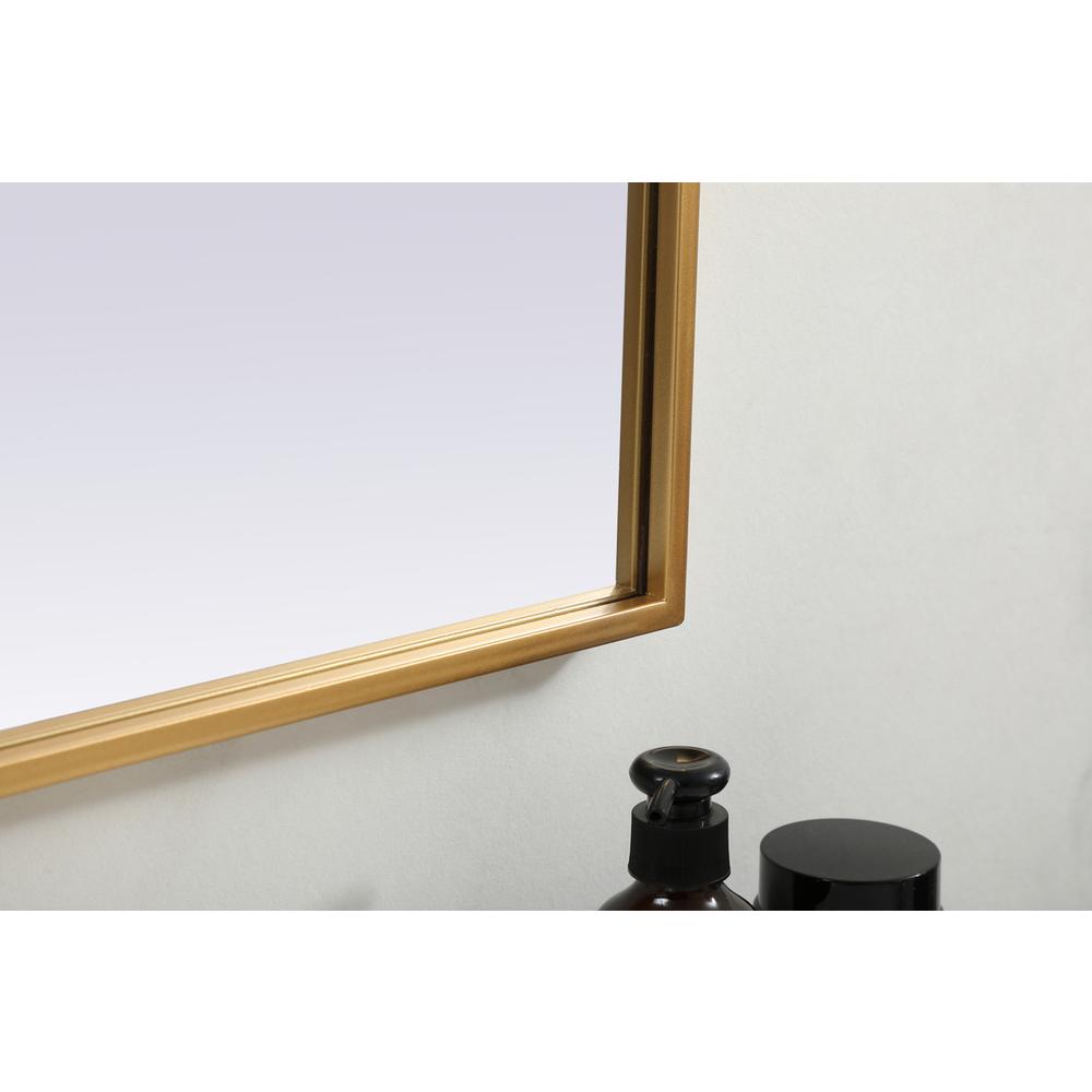Metal Frame Arch Mirror 36x30 Inch in Brass. Picture 6