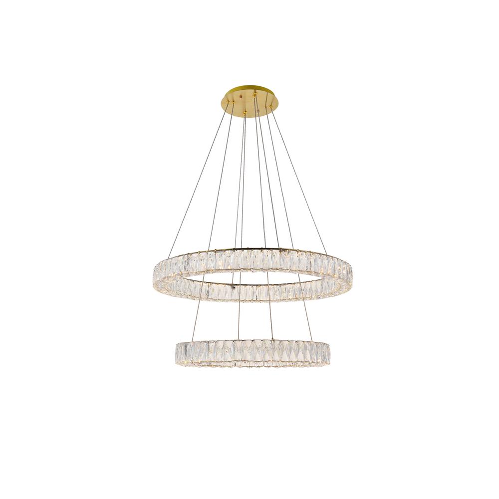 Monroe Integrated LED chip light gold Chandelier Clear Royal Cut Crystal. Picture 2