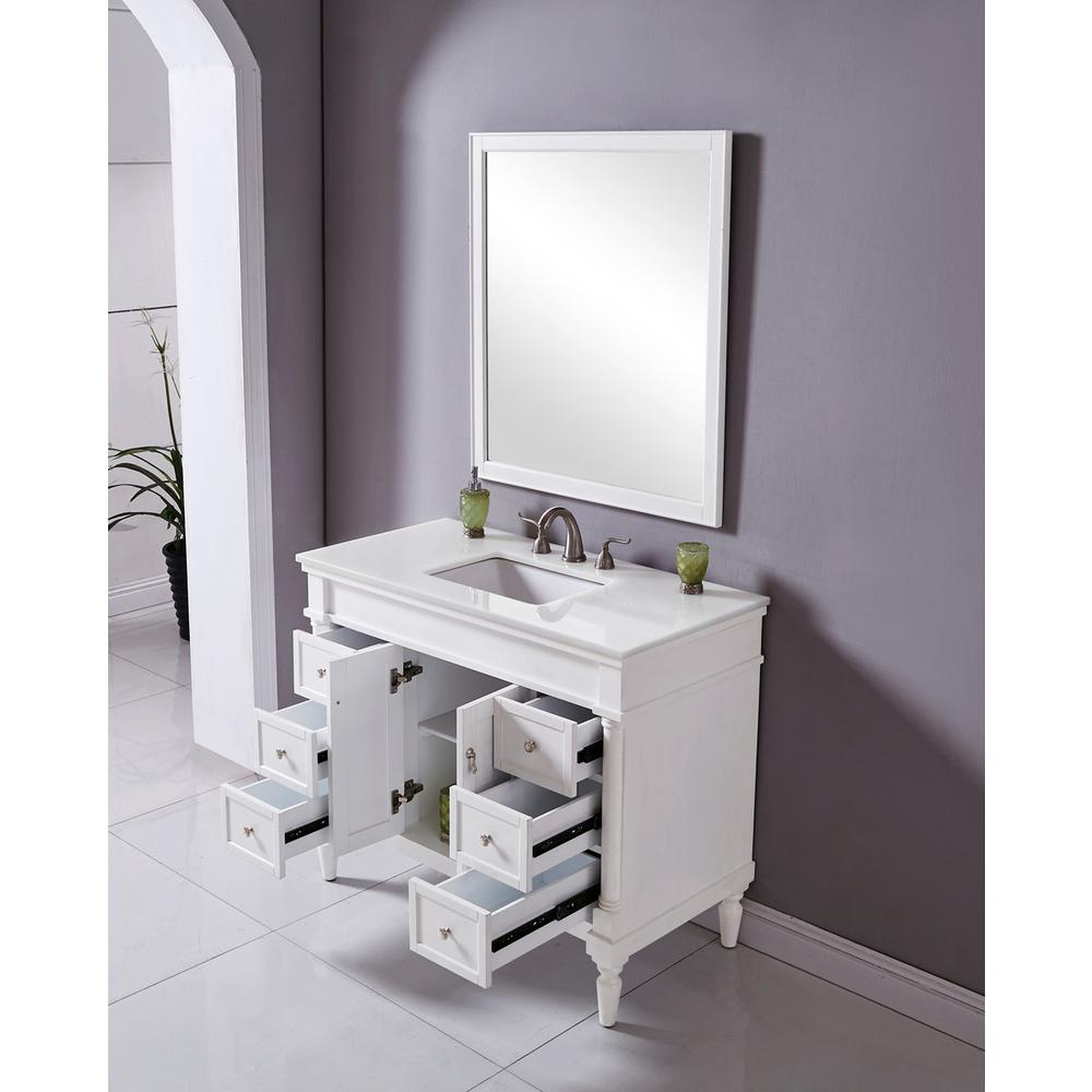 42 inch Single Bathroom vanity in Antique White. Picture 11