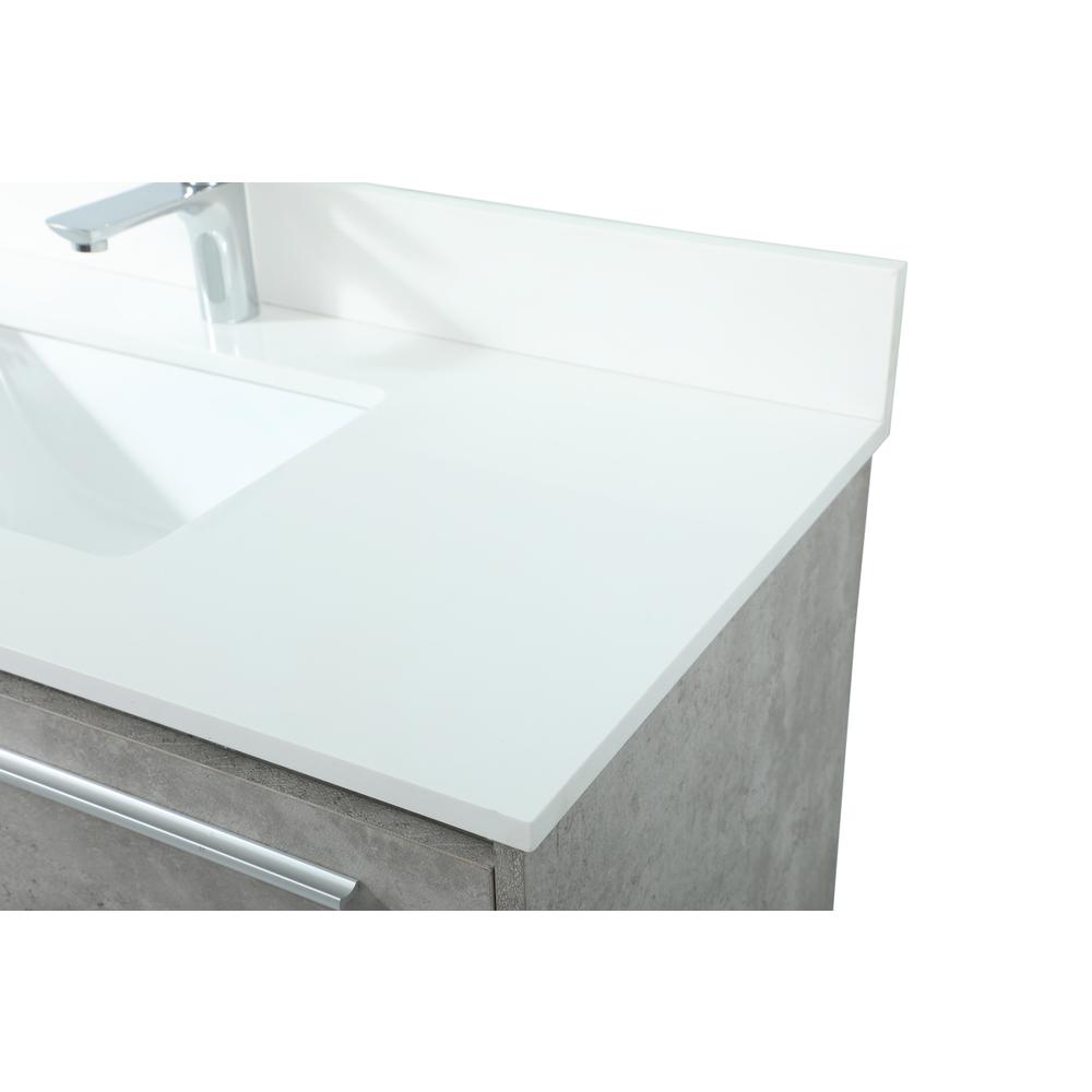 40 inch Single bathroom vanity in concrete grey with backsplash. Picture 11