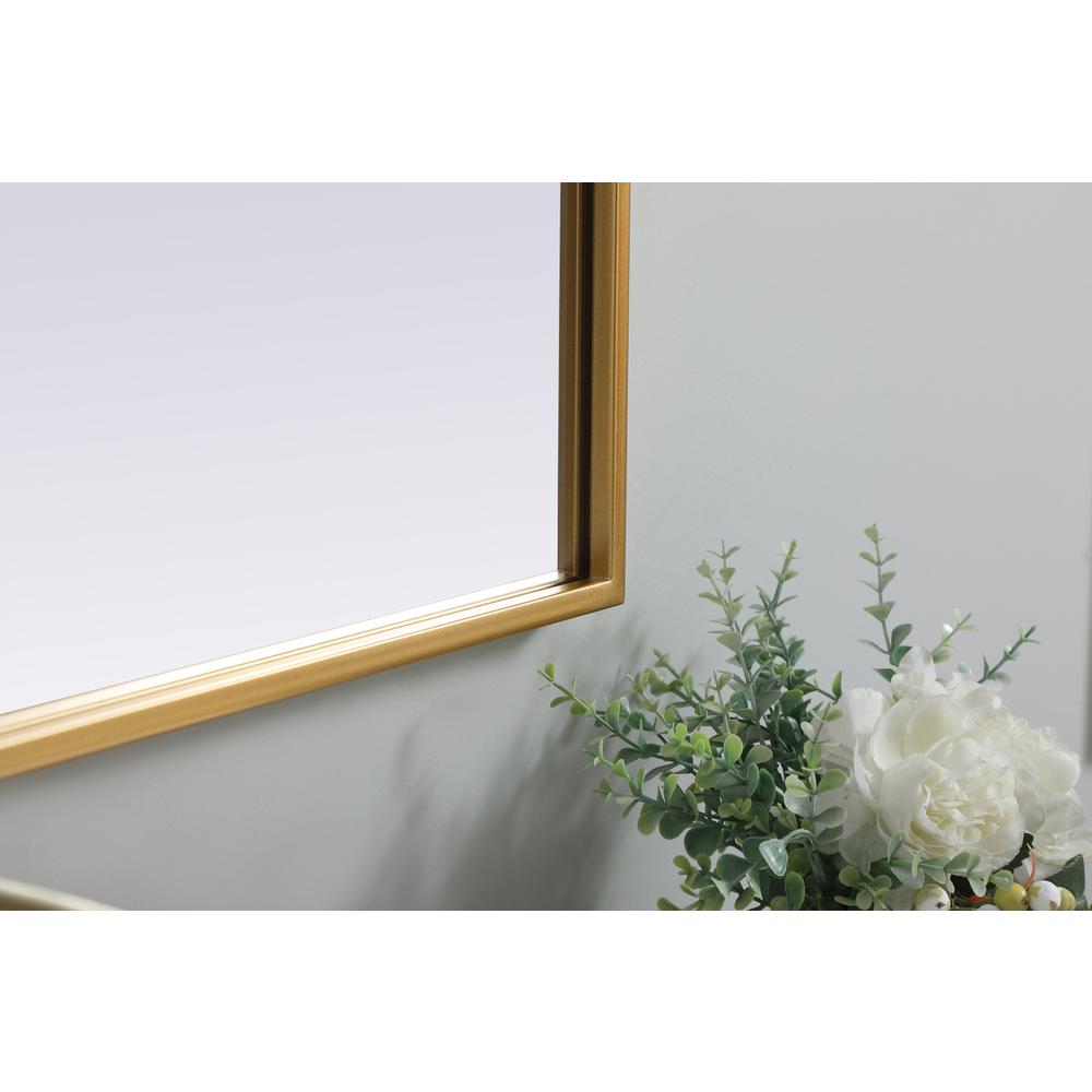 Metal Frame Arch Mirror 30x36 Inch in Brass. Picture 6