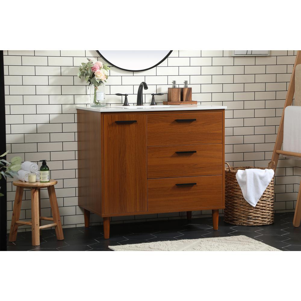 36 inch bathroom vanity in Teak. Picture 2