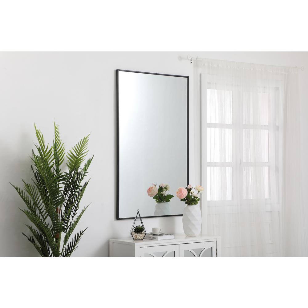Metal frame rectangle mirror 30 inch in Black. Picture 2