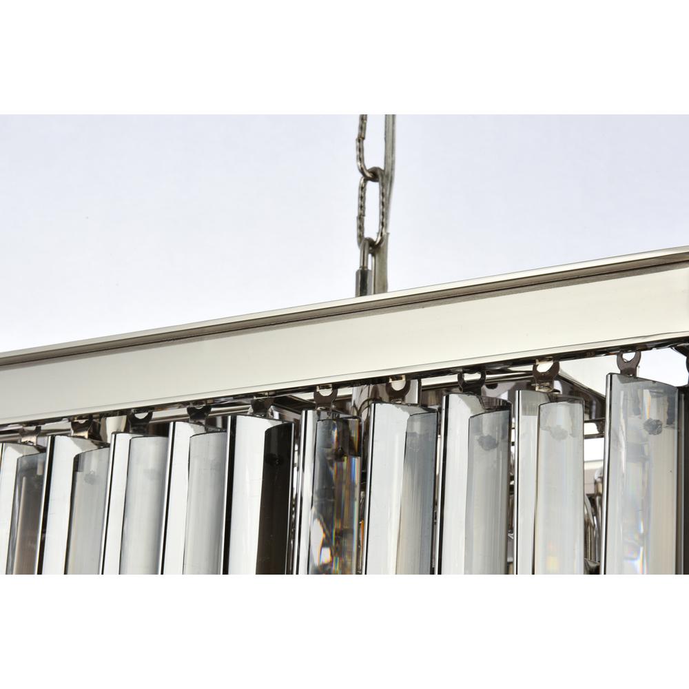 Sydney 12 light polished nickel Chandelier Silver Shade (Grey) Royal Cut Crystal. Picture 5