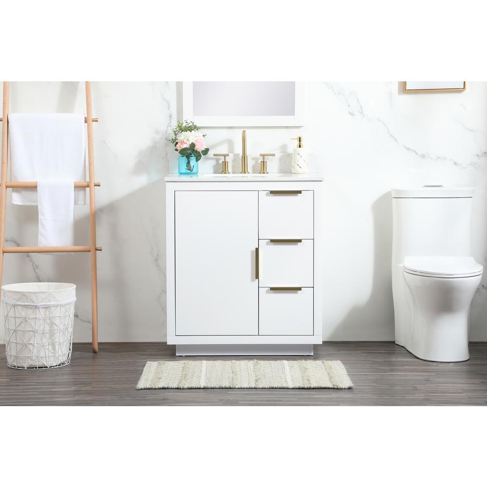 30 inch Single bathroom vanity in white with backsplash. Picture 14