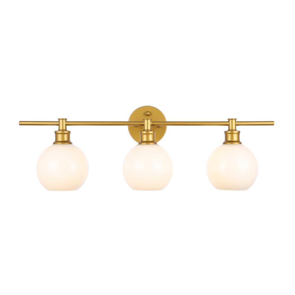 Collier 3 light Brass and Frosted white glass Wall sconce. Picture 9