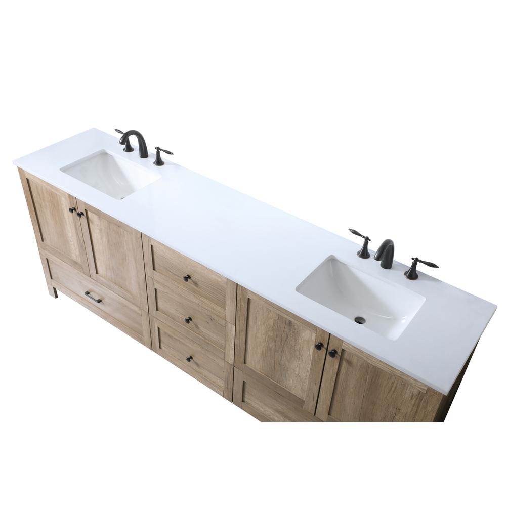 84 Inch Double Bathroom Vanity In Natural Oak. Picture 10