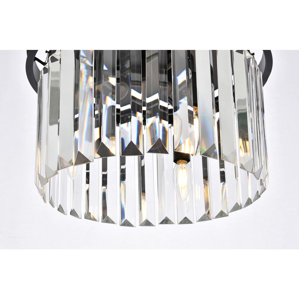 Sydney 3 light Matte Black Flush Mount Clear Royal Cut Crystal. Picture 3