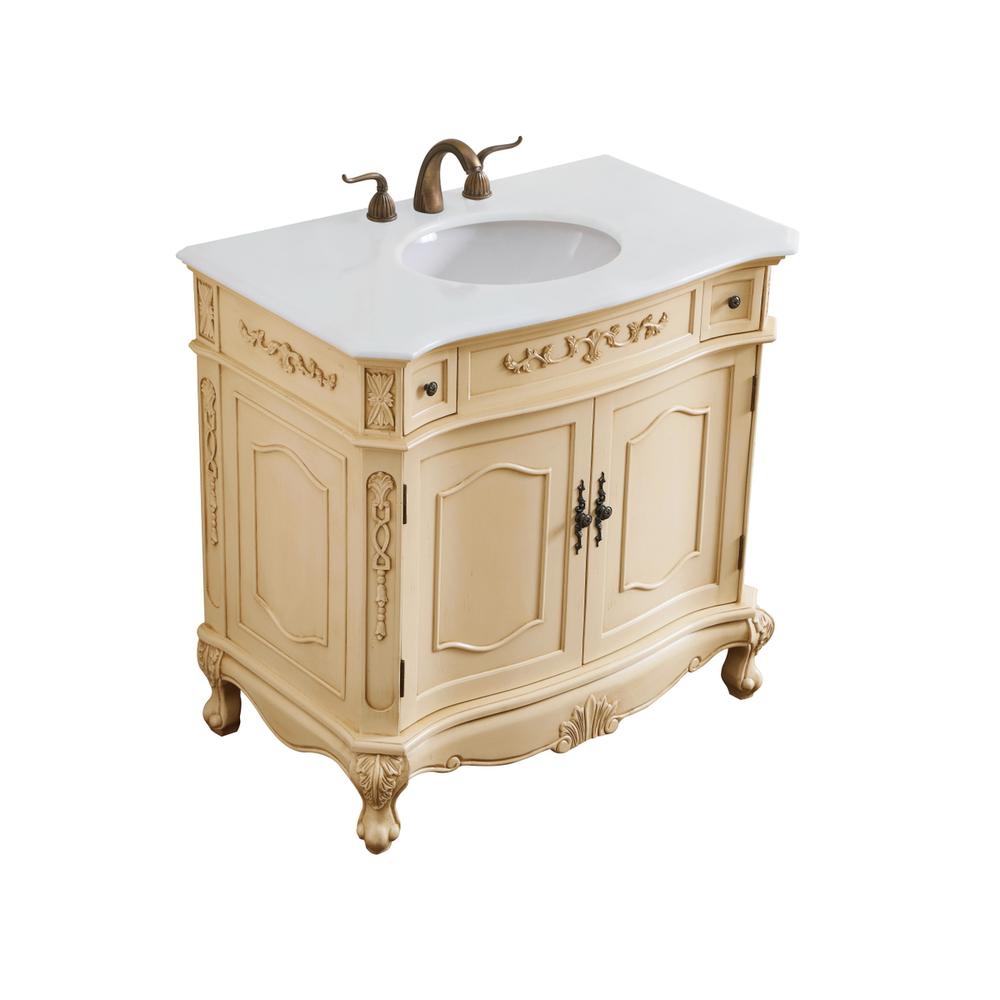 36 inch Single Bathroom vanity in light antique beige. Picture 12