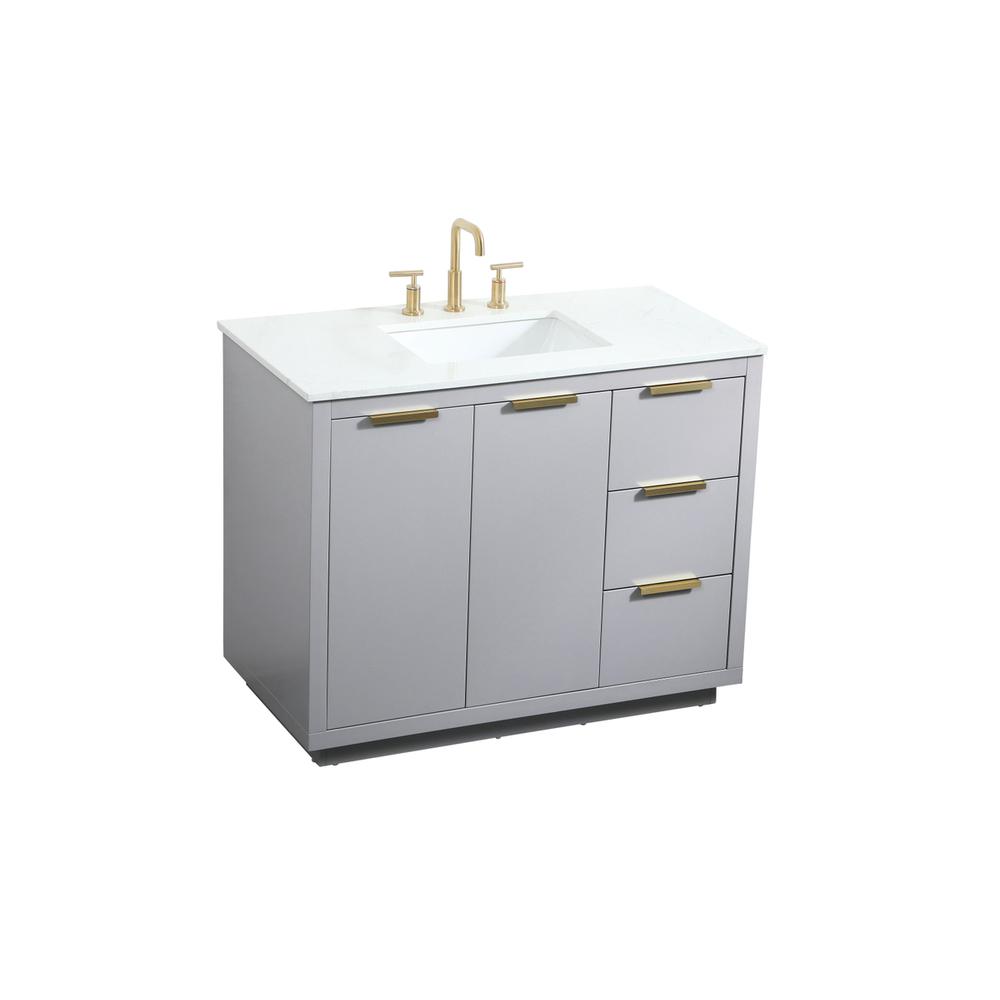 42 inch Single bathroom vanity in grey. Picture 8