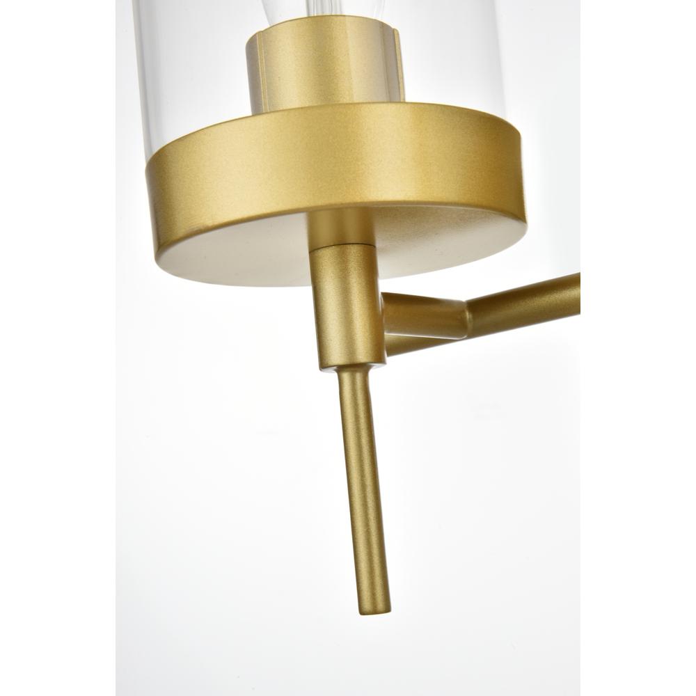 Benny 4 light Brass and Clear Bath Sconce. Picture 6