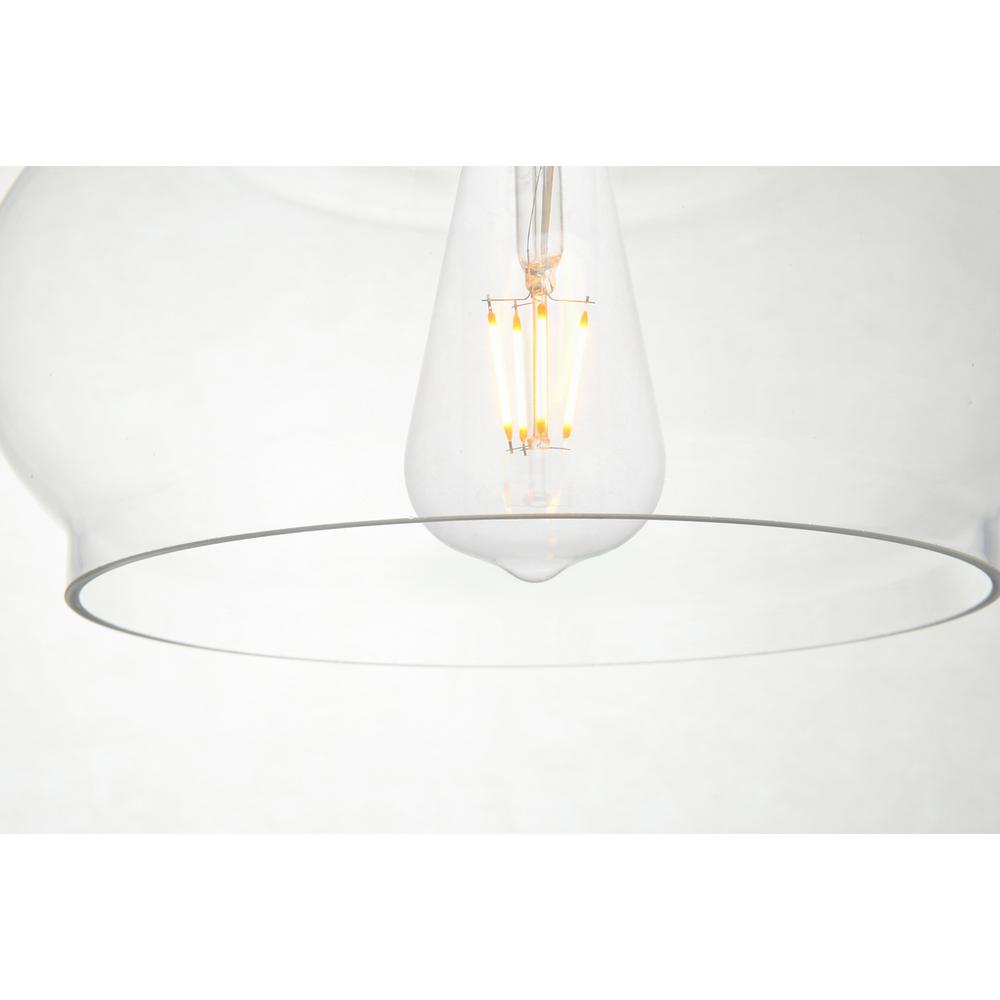 Destry 1 Light Brass Pendant With Clear Glass. Picture 3