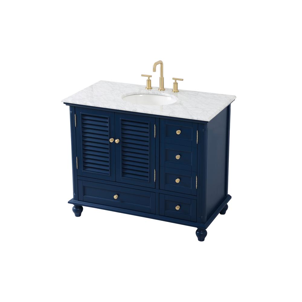 42 inch Single bathroom vanity in blue. Picture 8