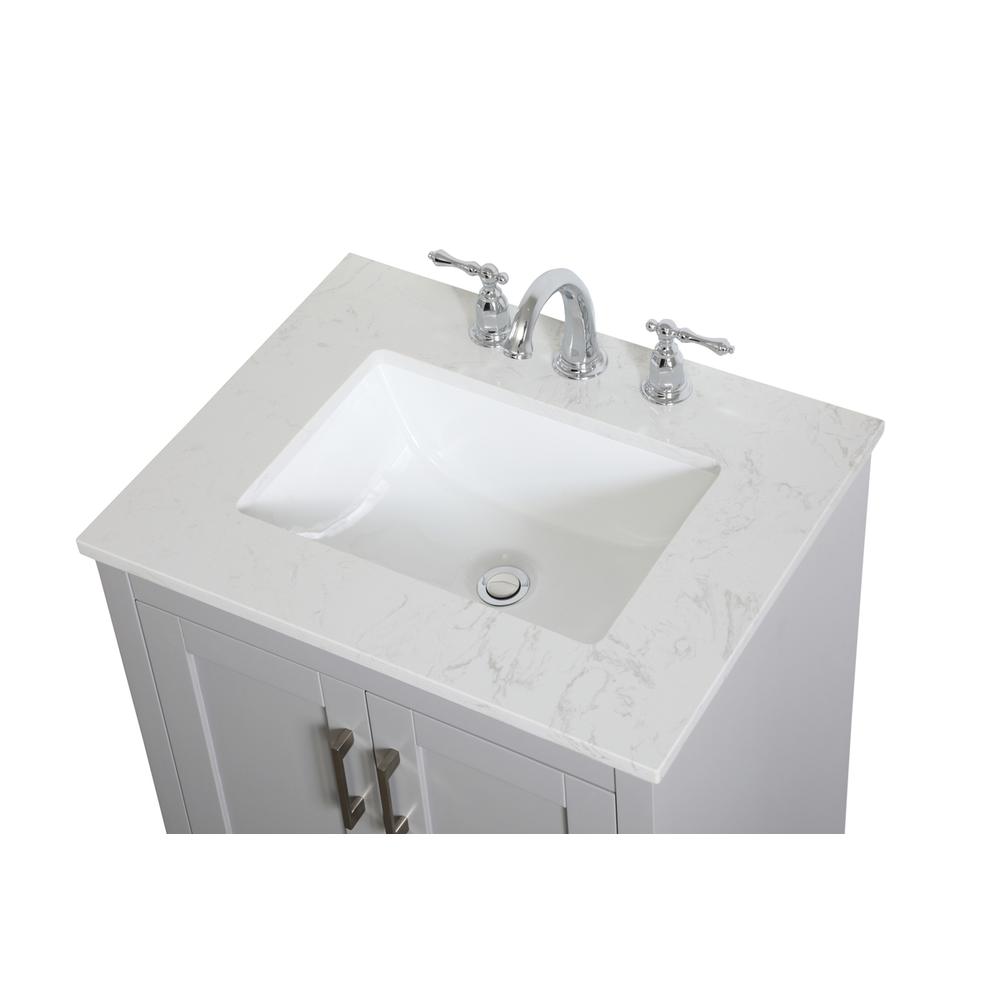 24 inch Single Bathroom Vanity in Grey. Picture 9