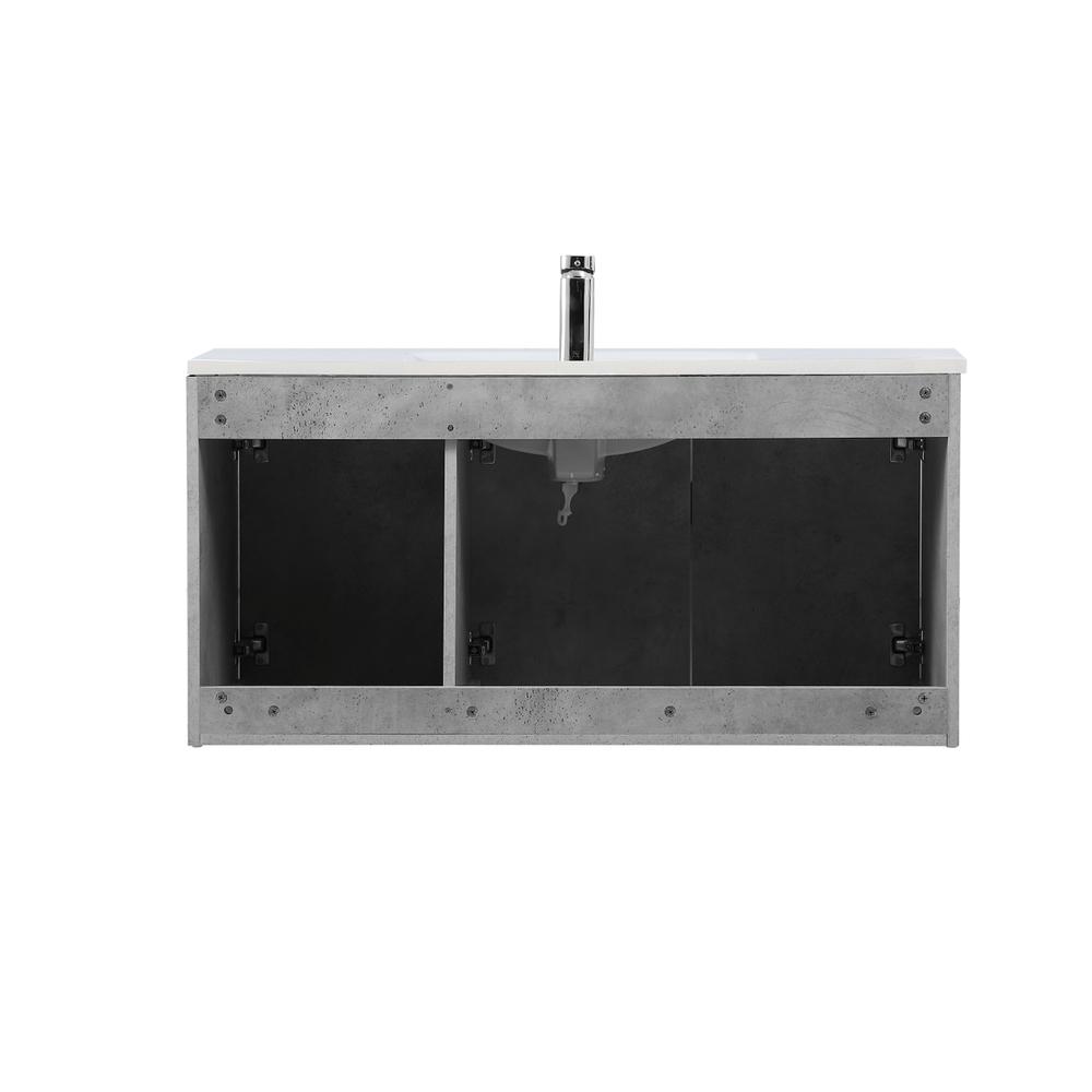 40 inch  Single Bathroom Floating Vanity in Concrete Grey. Picture 12