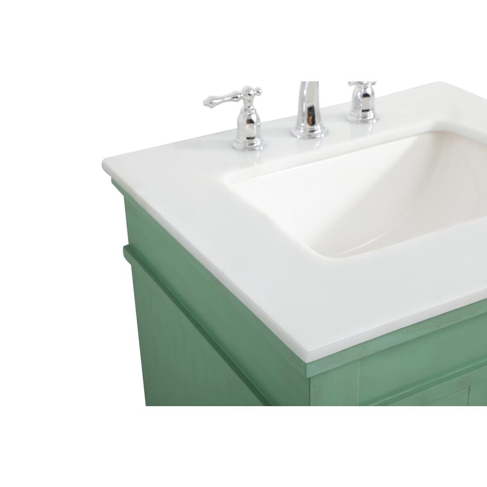 24 inch Single Bathroom vanity in vintage mint. Picture 11