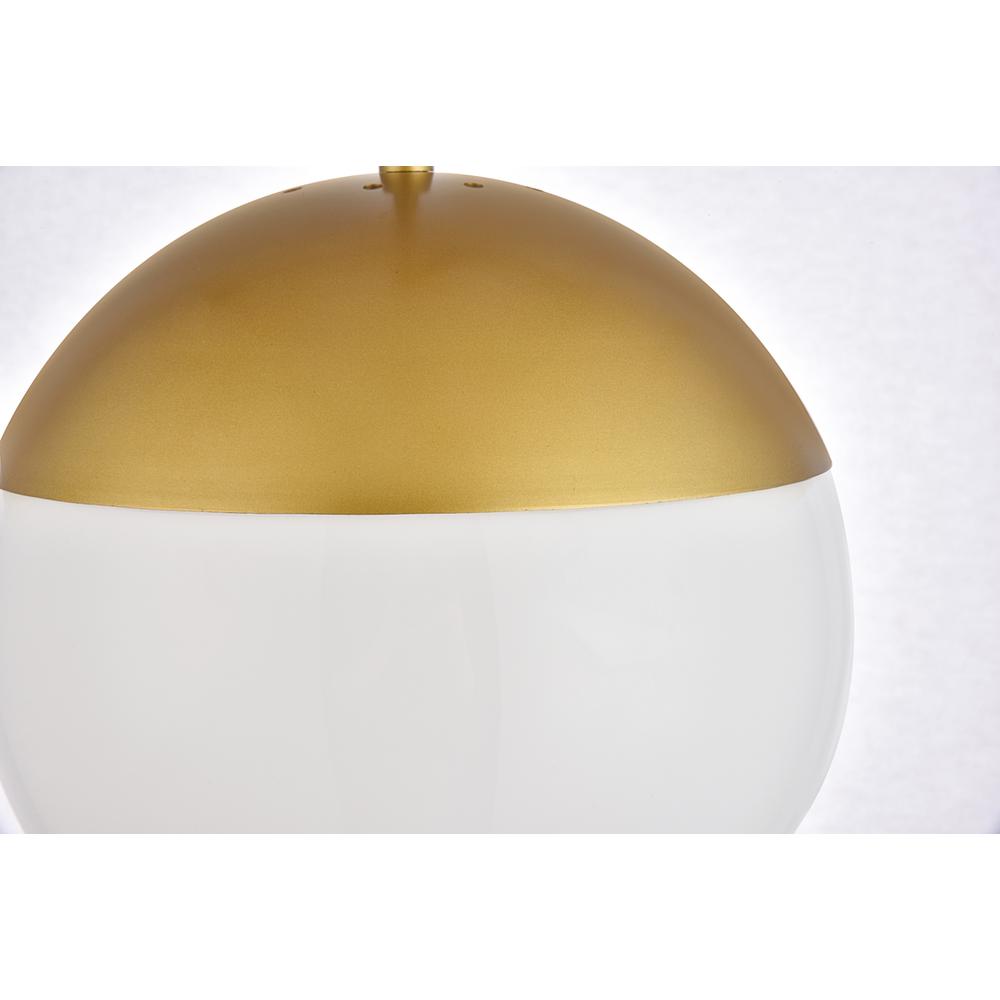 Eclipse 1 Light Brass plug in pendant With Frosted White Glass. Picture 3