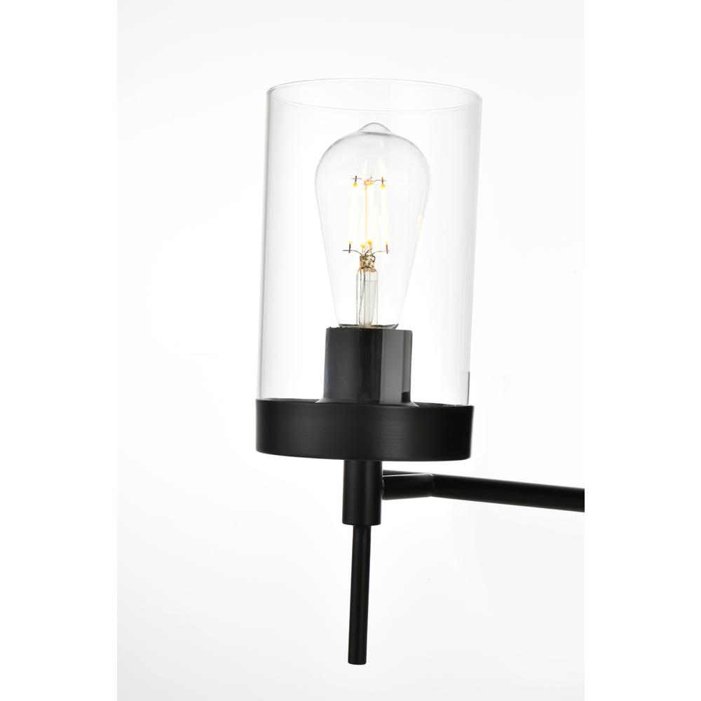 Benny 4 light Black and Clear Bath Sconce. Picture 4