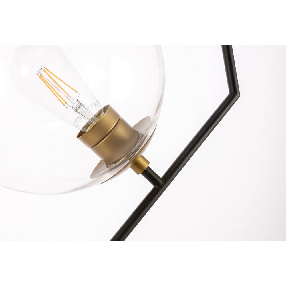 Ryland 1 Light Black And Brass And Clear Glass Pendant. Picture 14