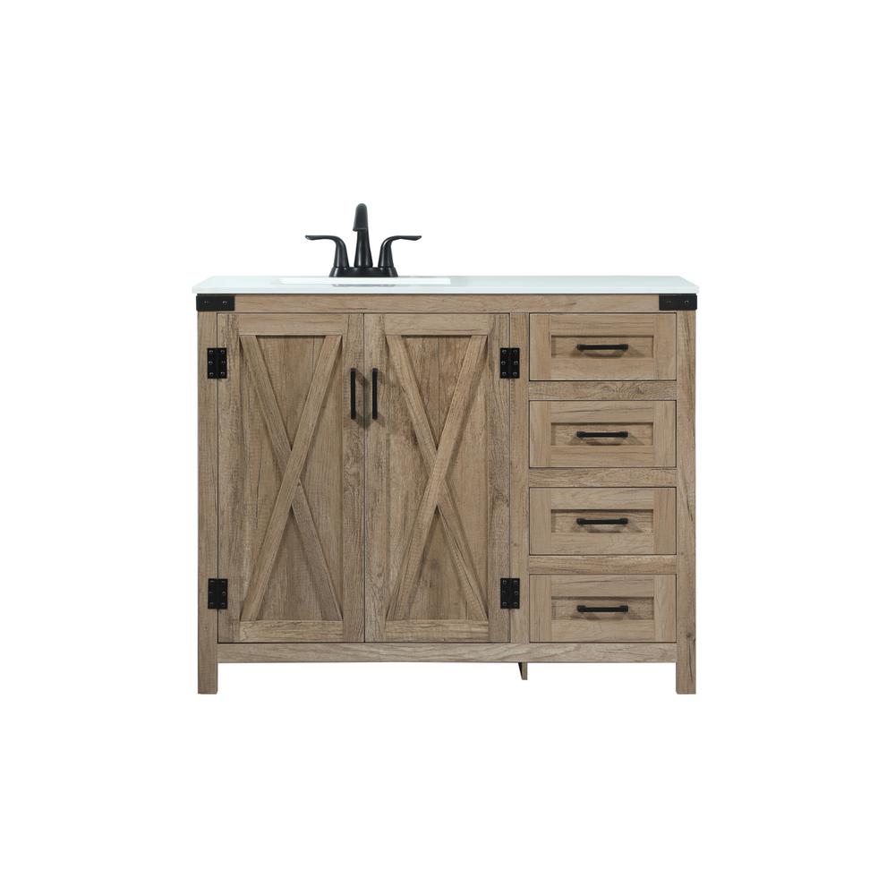 42 inch Single bathroom vanity in natural oak. Picture 1