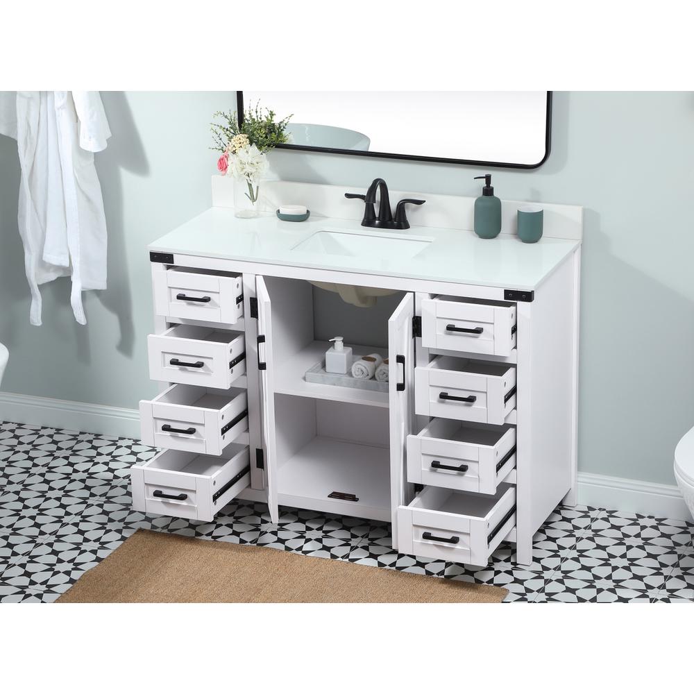 48 inch Single bathroom vanity in white with backsplash. Picture 3