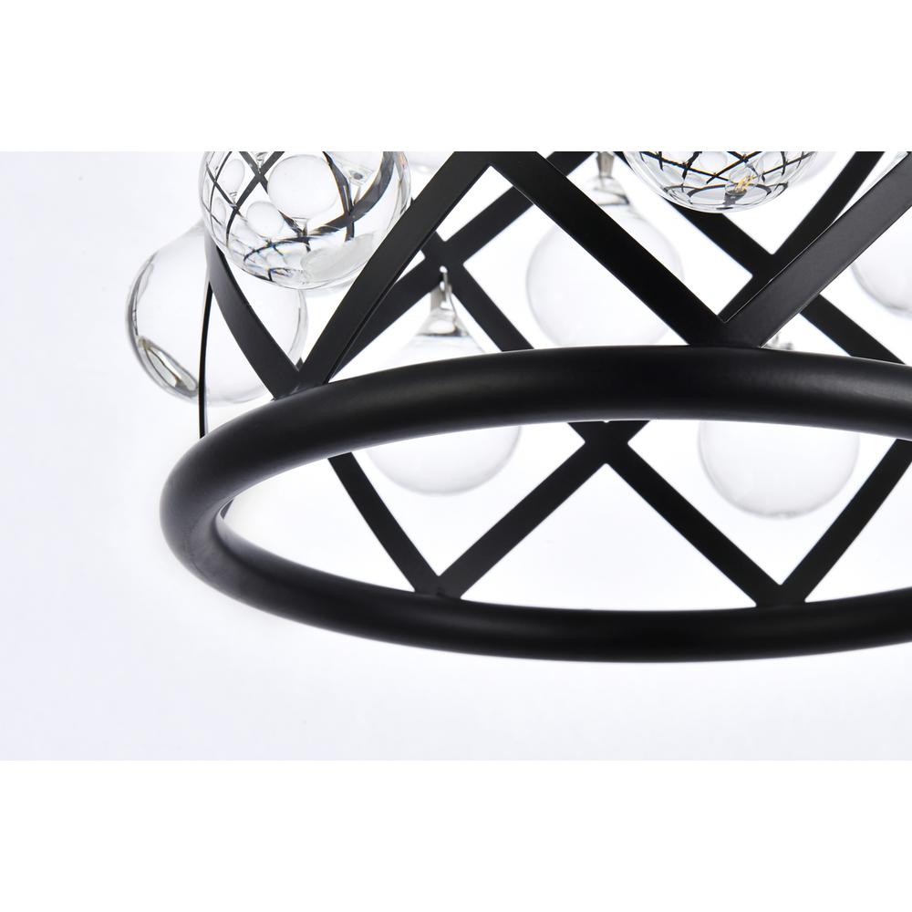 Madison 1 light Matte Black Pendant Clear Royal Cut Crystal. Picture 3