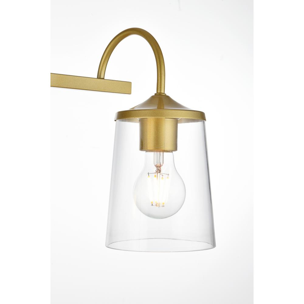 Avani 4 light Brass and Clear Bath Sconce. Picture 5
