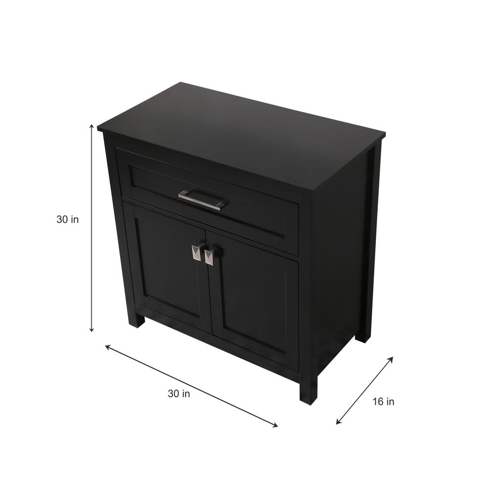 30 Inch Wide Bathroom Storage Freestanding Cabinet In Black. Picture 7