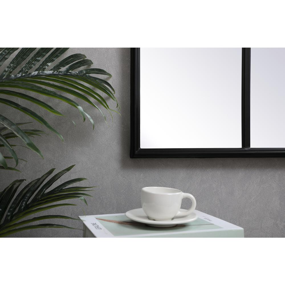 Metal windowpane mirror 36 inch x 53 inch in Black. Picture 3