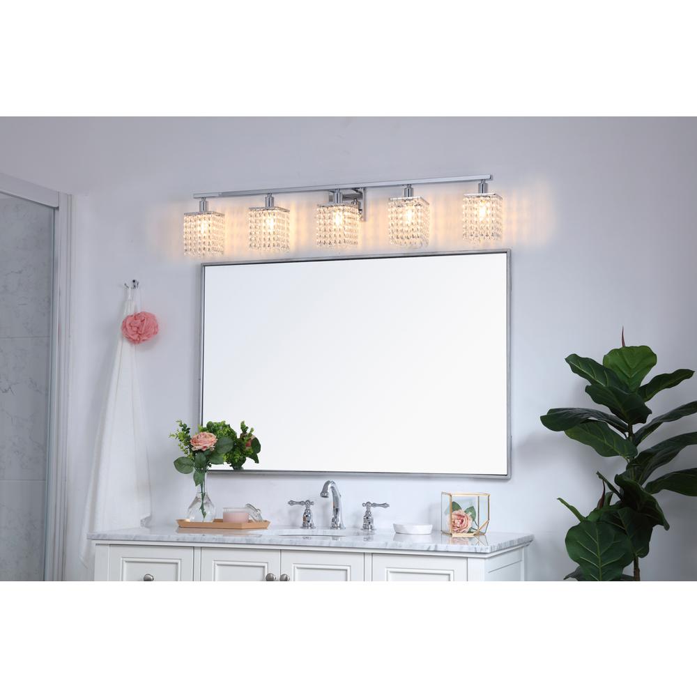 Phineas 5 light Chrome and Clear Crystals wall sconce. Picture 11