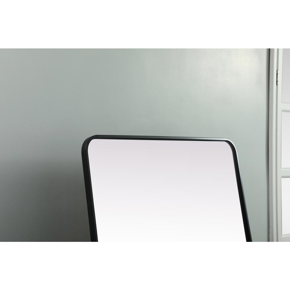 Soft Corner Metal Rectangle Full Length Mirror 32x72 Inch in Black. Picture 3