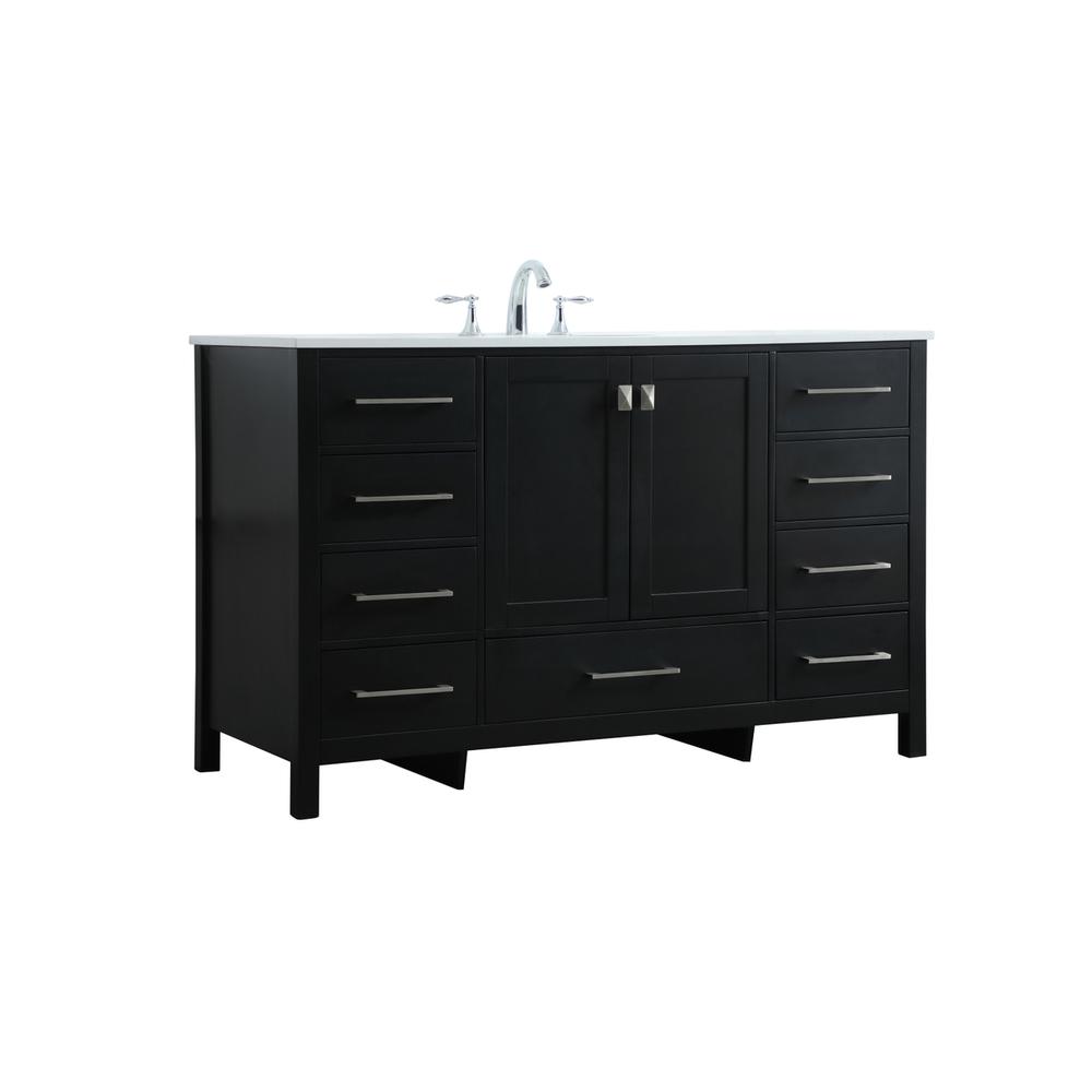 54 Inch SIngle Bathroom Vanity In Black. Picture 7