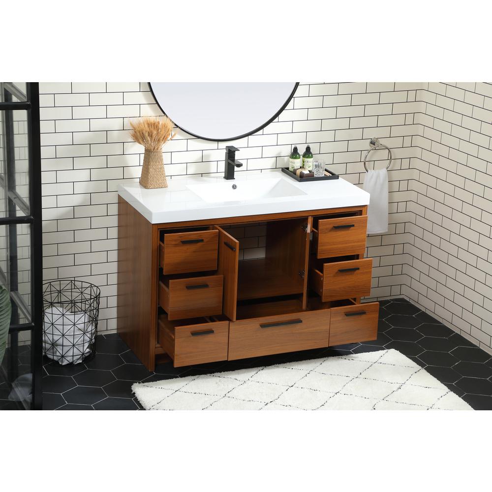 48 inch Single bathroom vanity in Teak. Picture 3