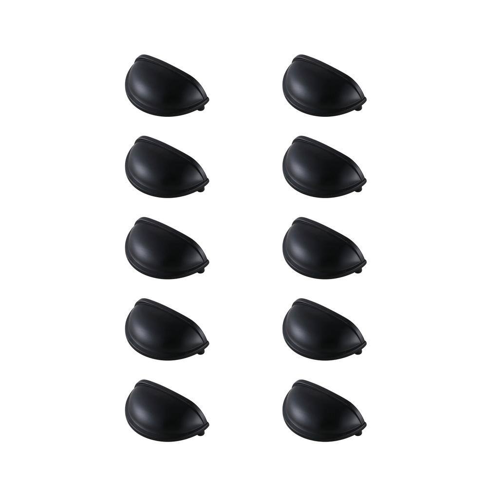 Atticus 3" Center to Center Matte Black Cup Bar Pull Multipack (set of 10). Picture 1