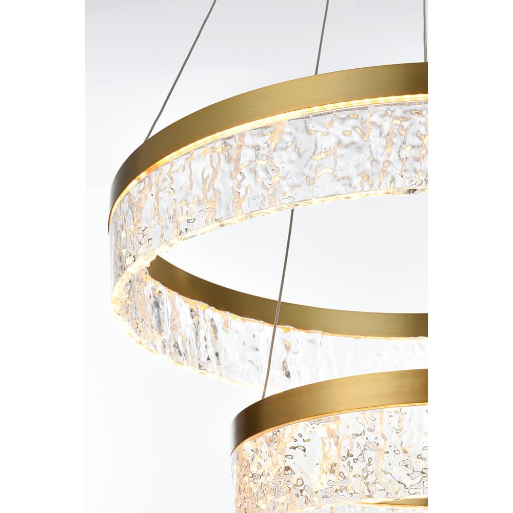 Linden 22 inch Adjustable LED chandelier in Satin Gold. Picture 7
