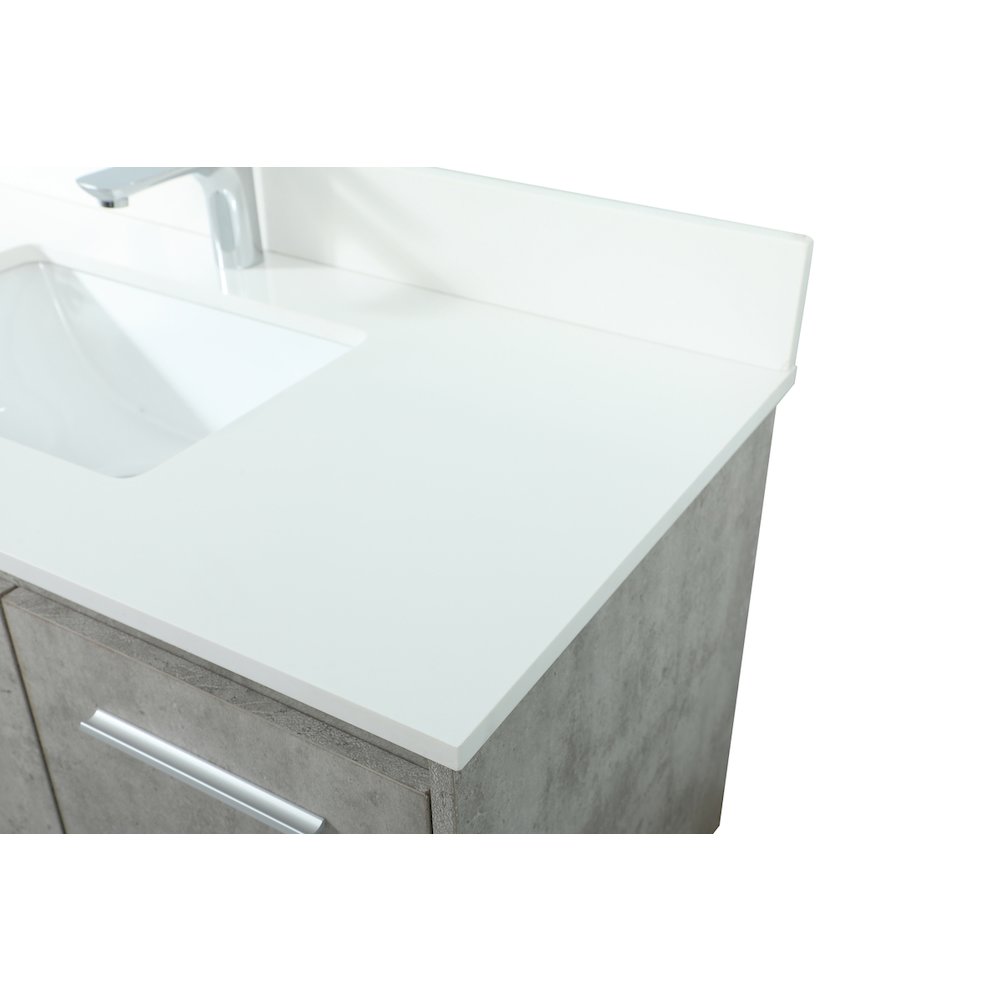 40 Inch Single Bathroom Vanity In Concrete Grey With Backsplash. Picture 12