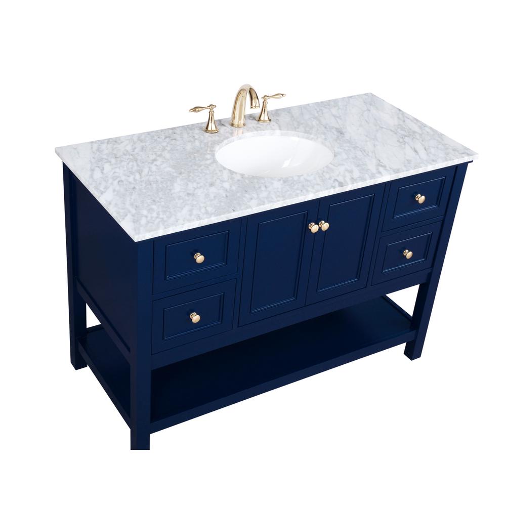 48 inch Single bathroom vanity in Blue. Picture 8